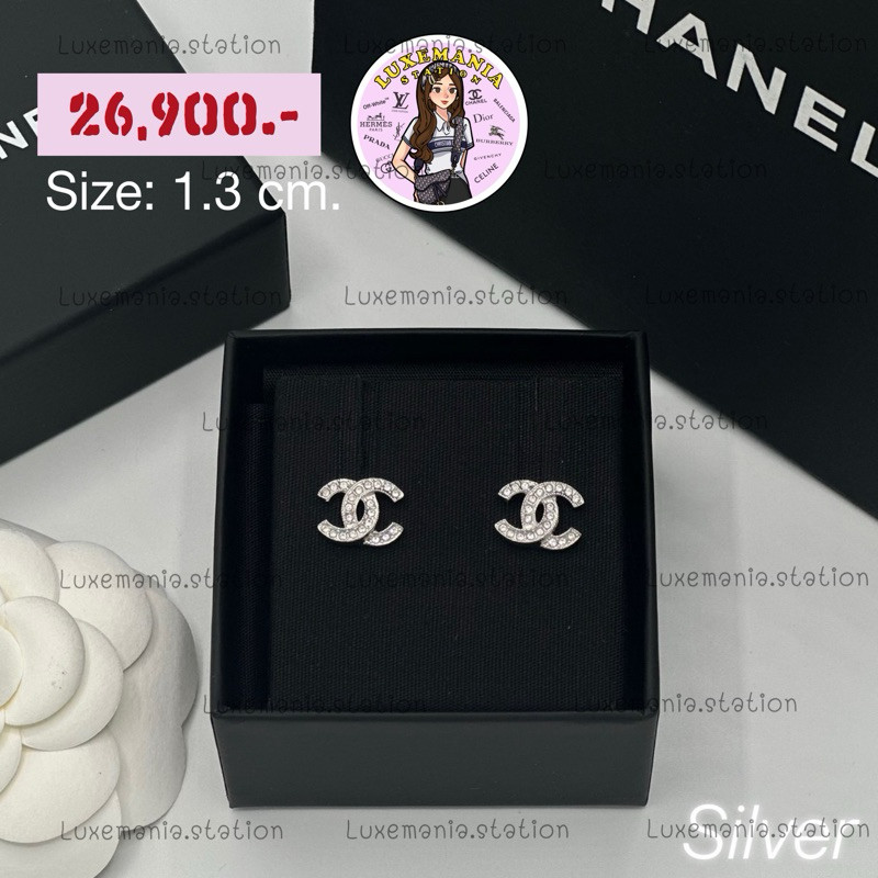 : New!! Chanel Earrings 1.3 cm. ️ก่อนกดสั่งรบกวนทักมาเช็คสต๊อคก่อนนะคะ️