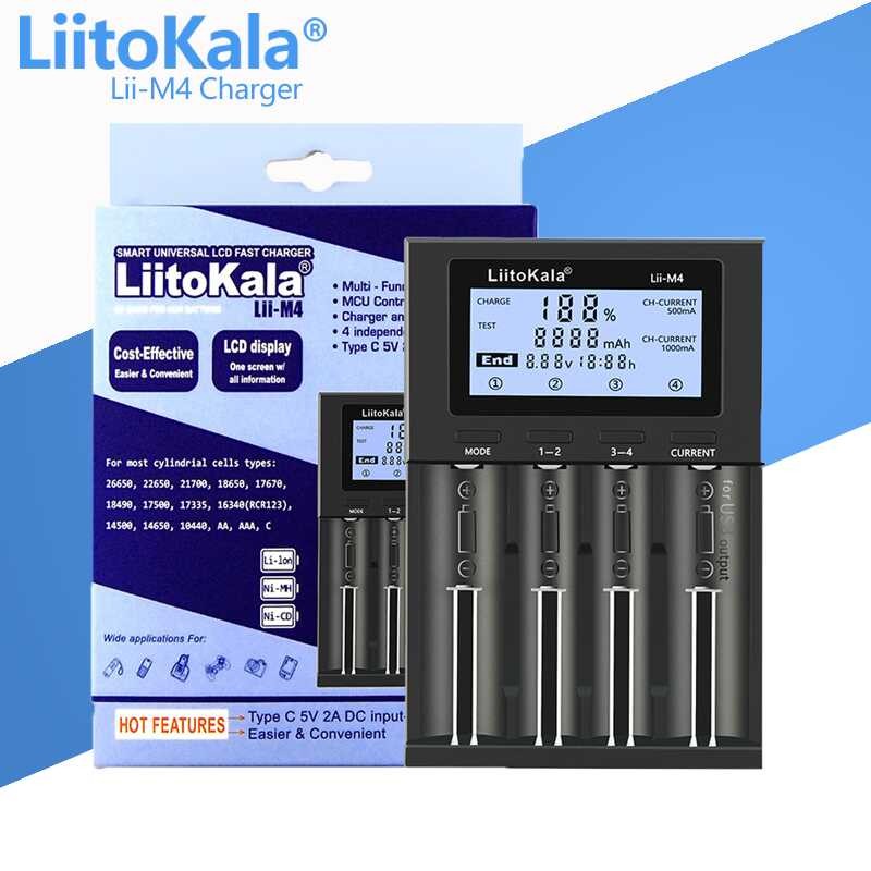 Δ Liitokala Lii-Pd4 Lii-M4 Lii-600 Lii-500 Lii-S8 Lii-Pd2 18650 เครื่องชาร์จ 18350