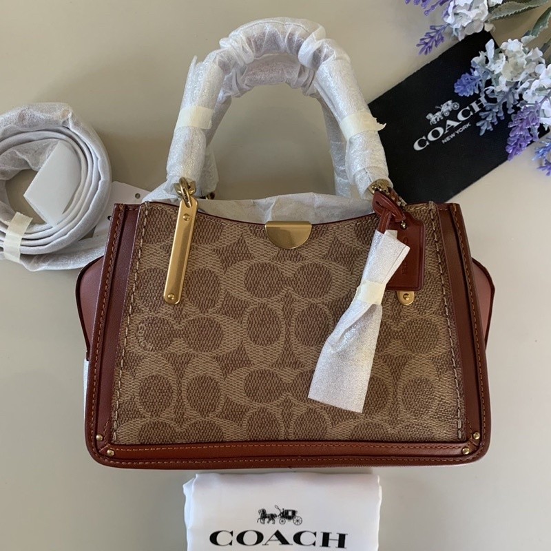 ♞,♘,♙ผ่อน0%~แท้100% Coach 54117 Dreamer 21 in Signature Canvas Coach crossbody งานShop urif