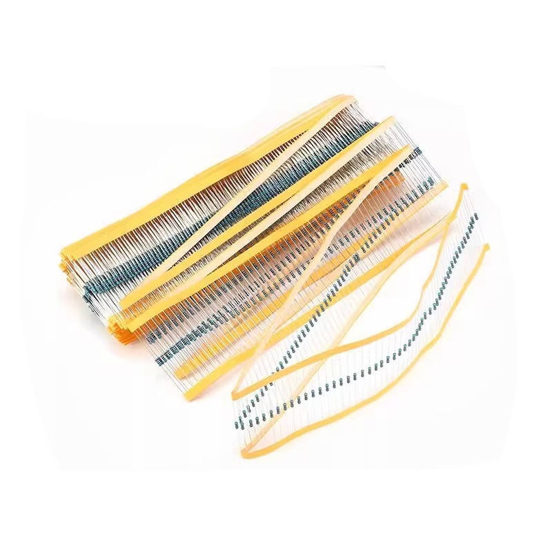 ตัวต้านทานฟิล์มโลหะ 1/4w 1.2 R 12R 120R 1.2K 12K 120K Precision 1% แหวนห้าสี In-Line