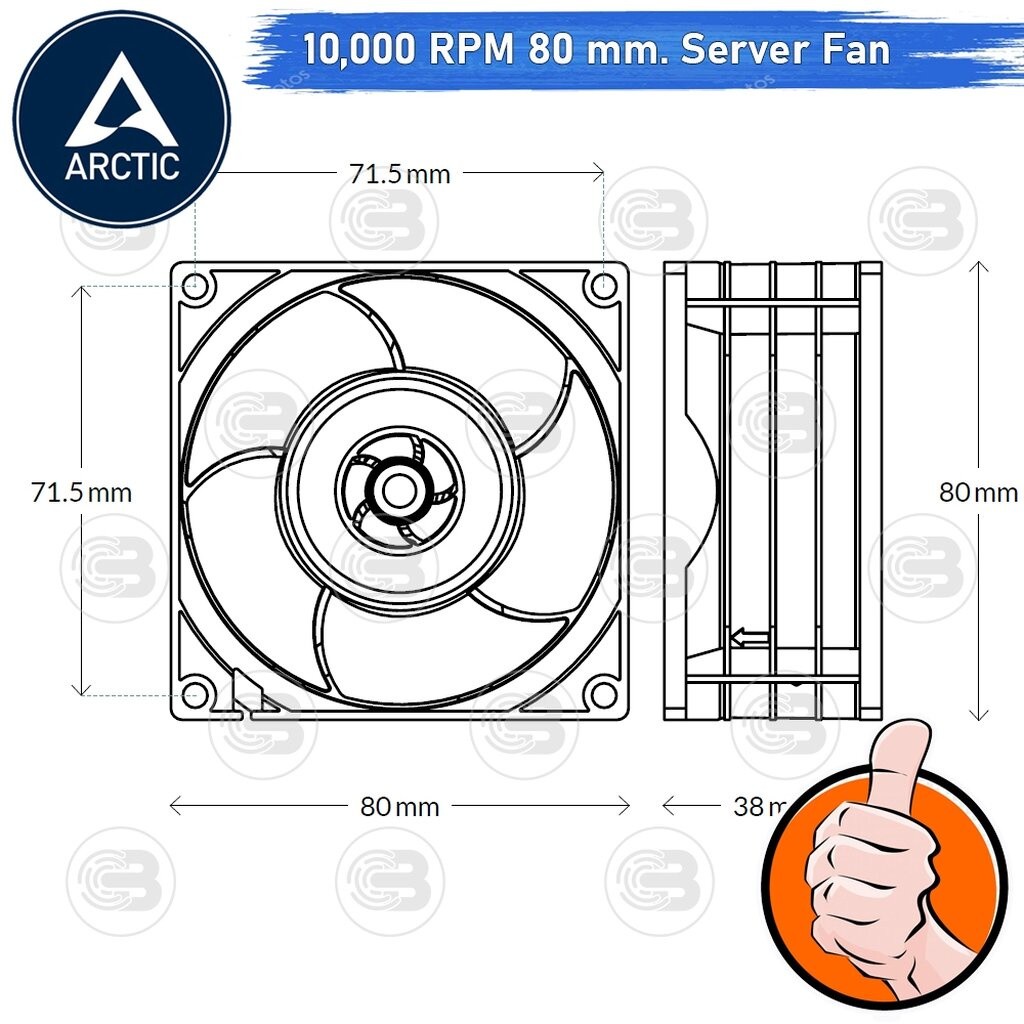 [CoolBlasterThai] ARCTIC PC Fan Case S8038-10K (size 80 mm.) Server Fan ประกัน 6 ปี