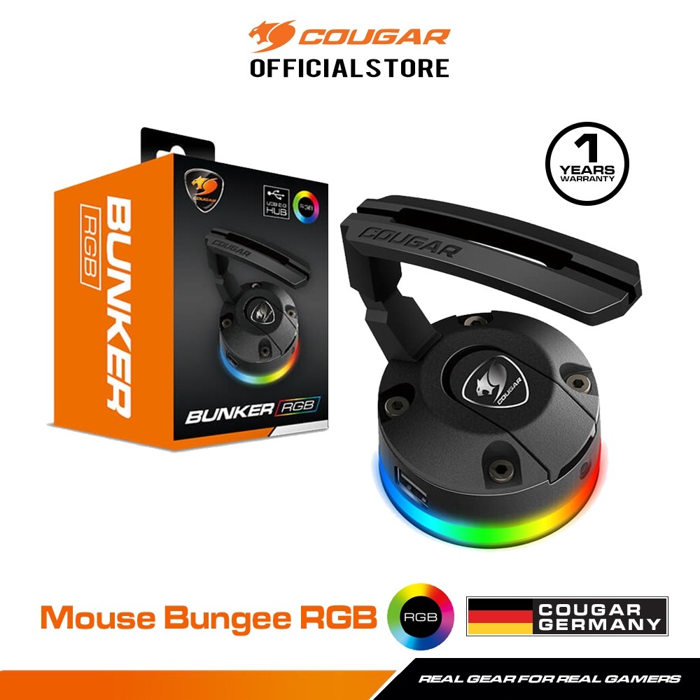 COUGAR Bunker RGB : Mouse Bungee เมาส์ บันจี้ มีไฟ RGB + USB hub 2 พอร์ต ประกัน 1 ปี
