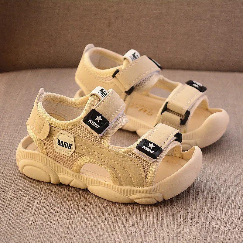 2024 Children Boys Soft Soles Beach Shoes Male Baby Baotou Anti-kick Children's Princepard Summer Sa