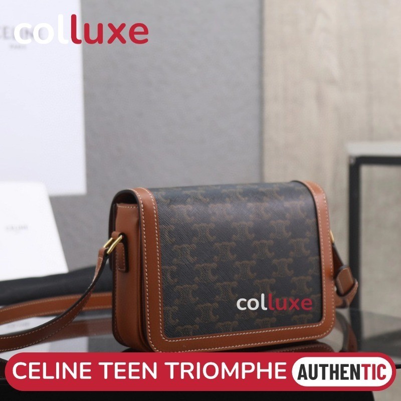 ,,Celine Teen Triomphe Shoulder Bag 188423 Cowhide หนังวัว กระเป๋าสะพายผู้หญิง frty