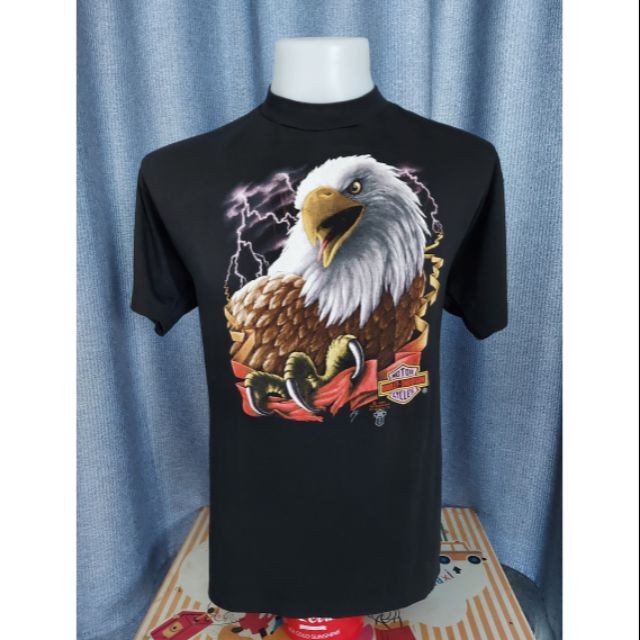♞เสื้อยืดวินเทจ t-shirt 3D HARLEY-DAVIDSON FVB