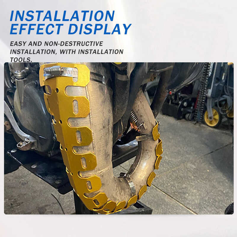 Δ ภาพใหญ: รถจักรยานยนต์ Exhaust Heat Shield Muffler Pipe Guard สำหรับ