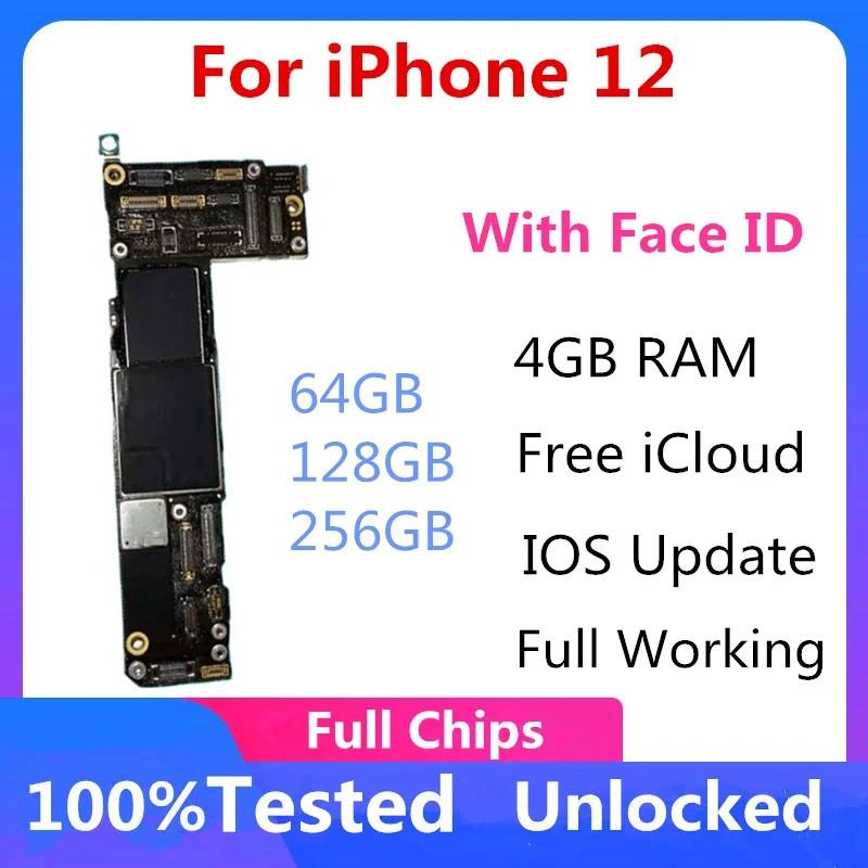 ในสต็อก เมนบอร์ดต้นฉบับสําหรับ iPhone 12 เมนบอร์ดทดสอบเต็มรูปแบบสําหรับ iPhone 12 Mini Logic Board แ