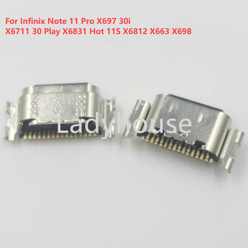 5-50 ชิ้นชาร์จ USB Charger Dock Connector ปลั๊กสําหรับ Infinix หมายเหตุ 11 Pro X697 30i X6711 30 Play X6831 ร้อน 11S X6812 X663 X698 ชาร์จ Pin Dock Connector