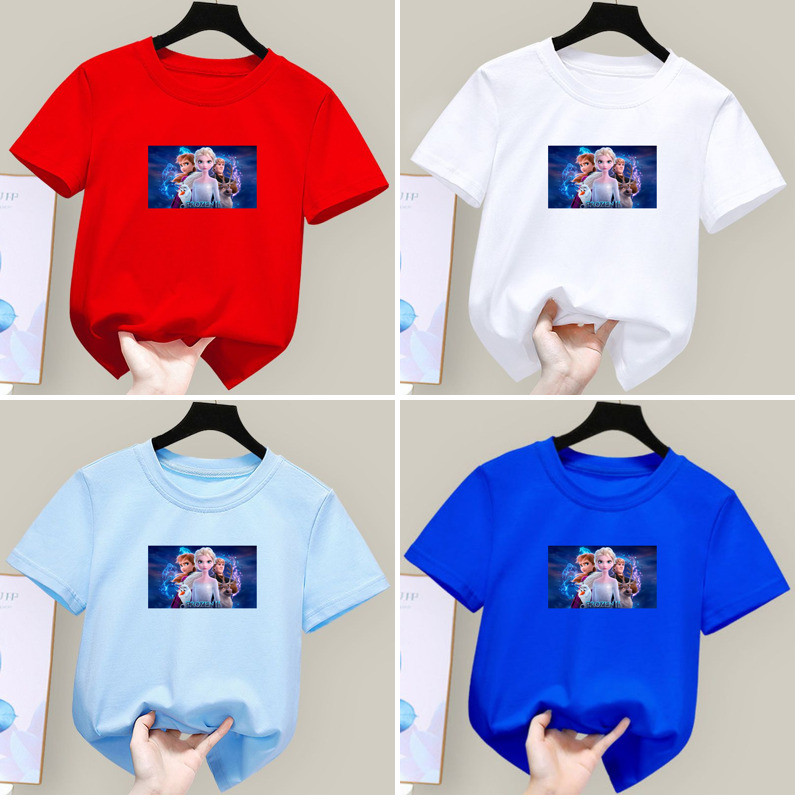Girls Japanese-style Teen Sleeve Girls Round Neck Kid Cotton Silky T Shirt for 8 - 9 ปี