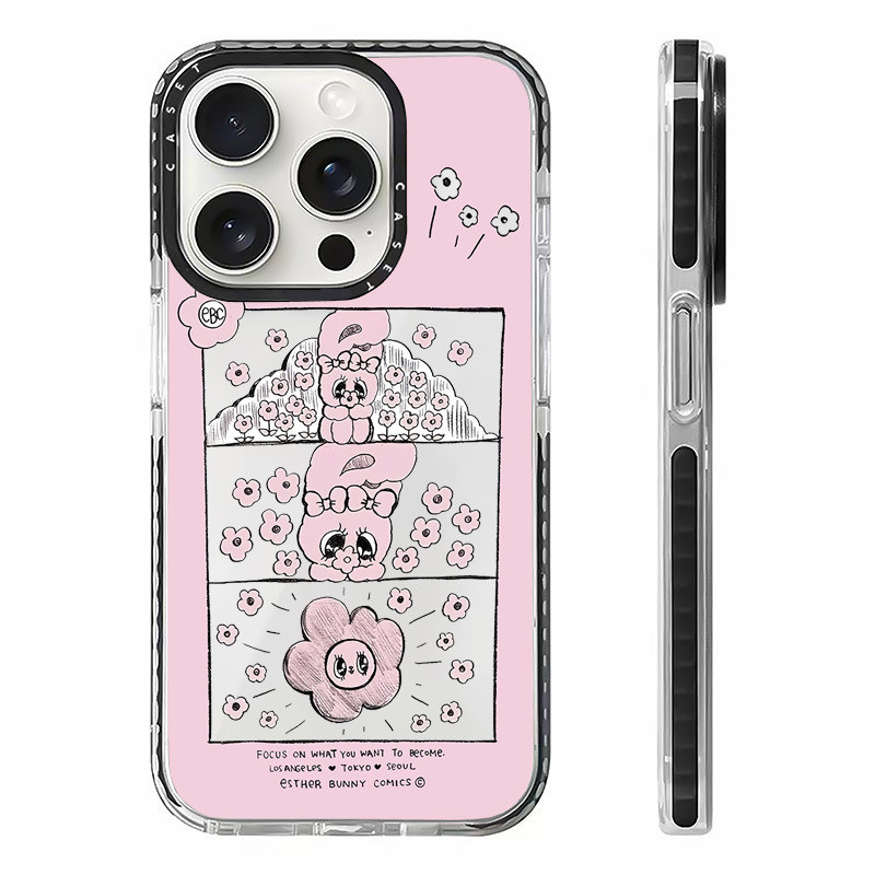 น่ารักEsther Bunny FloralsฉลากสําหรับIPhone 11 13 14 15 16 Pro Max 12 Mini Cover X XR XS MaxซิลิโคนกันชนใสSE 2022 6 7 8 Plusปลอกกันกระแทก ราคา ถูกที่สุด ดีลบีเคเค แกลเลอรีภาพที่ 2