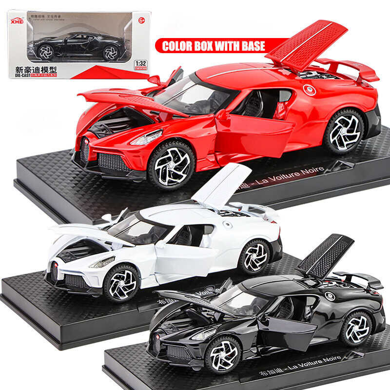 LY Bugatti 【】Die-Castรถ1:32 La Voiture Noireรถโลหะผสมรุ่นlight & เสียงประ