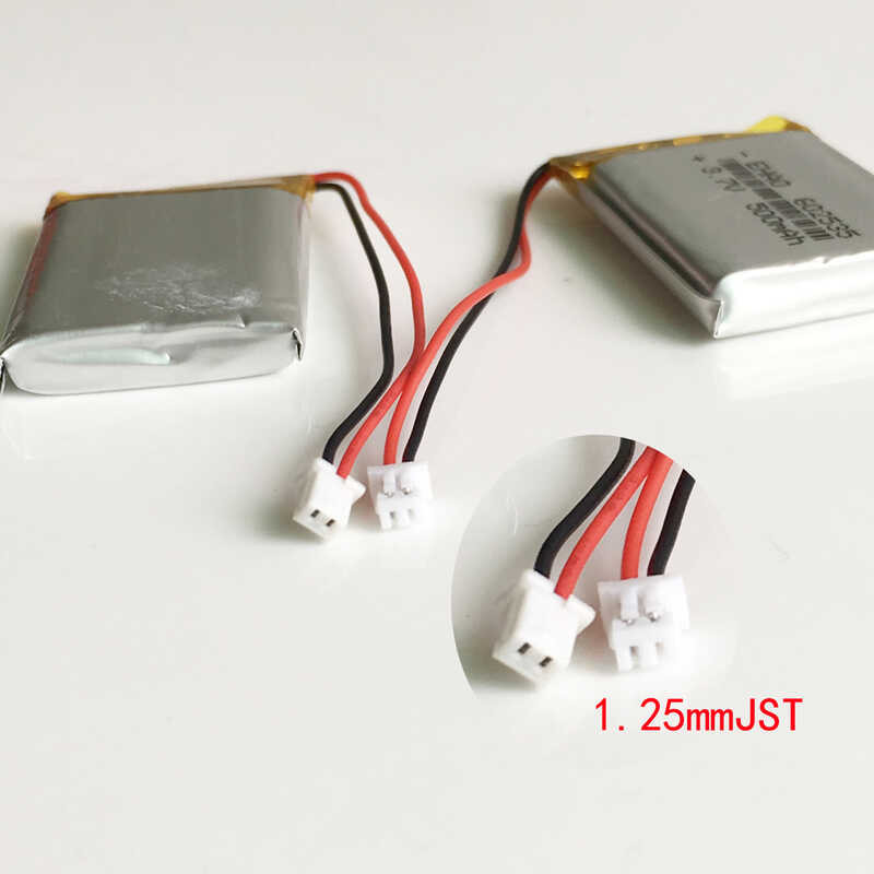 Δ 3.7V 500Mah Li-Polymer Lipo แบตเตอรี่แบบชาร์จไฟได้ 602535 + JST 1.25 ม