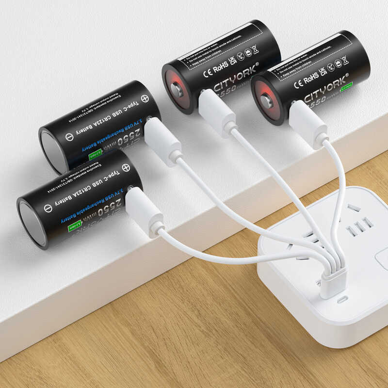 Δ CITTORK ความจุ 100% 3.7V Cr123a แบตเตอรี่แบบชาร์จไฟได้ Type-C USB
