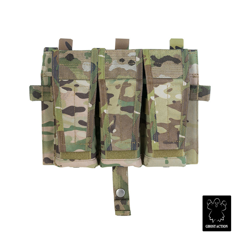 Ghost Action ยุทธวิธี Triple Mag กระเป๋าสําหรับ 5.56 Mag MOLLE กระเป๋าสําหรับ FCSK FCPC เสื้อกั๊ก Tactic เกียร์ 6512
