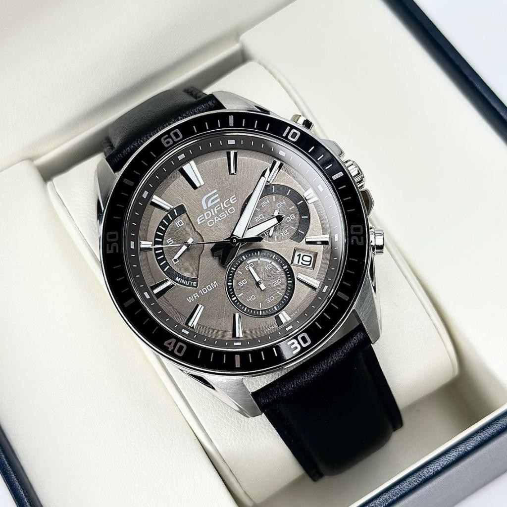 นาฬิกา Casio Edifice แท้ รุ่น EFR-552L-5AVUDF Chronograph สายหนัง สปอร์ต กันน้ำ100mของแท100% รับประ