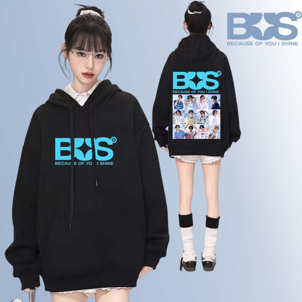 เสื้อฮู้ดแขนยาวอ BUS because of you i shine Hoodie ผ้า ใส่ได้ ทั้ง ชาย ใส่สบาย ไม่หด ไม่ย้