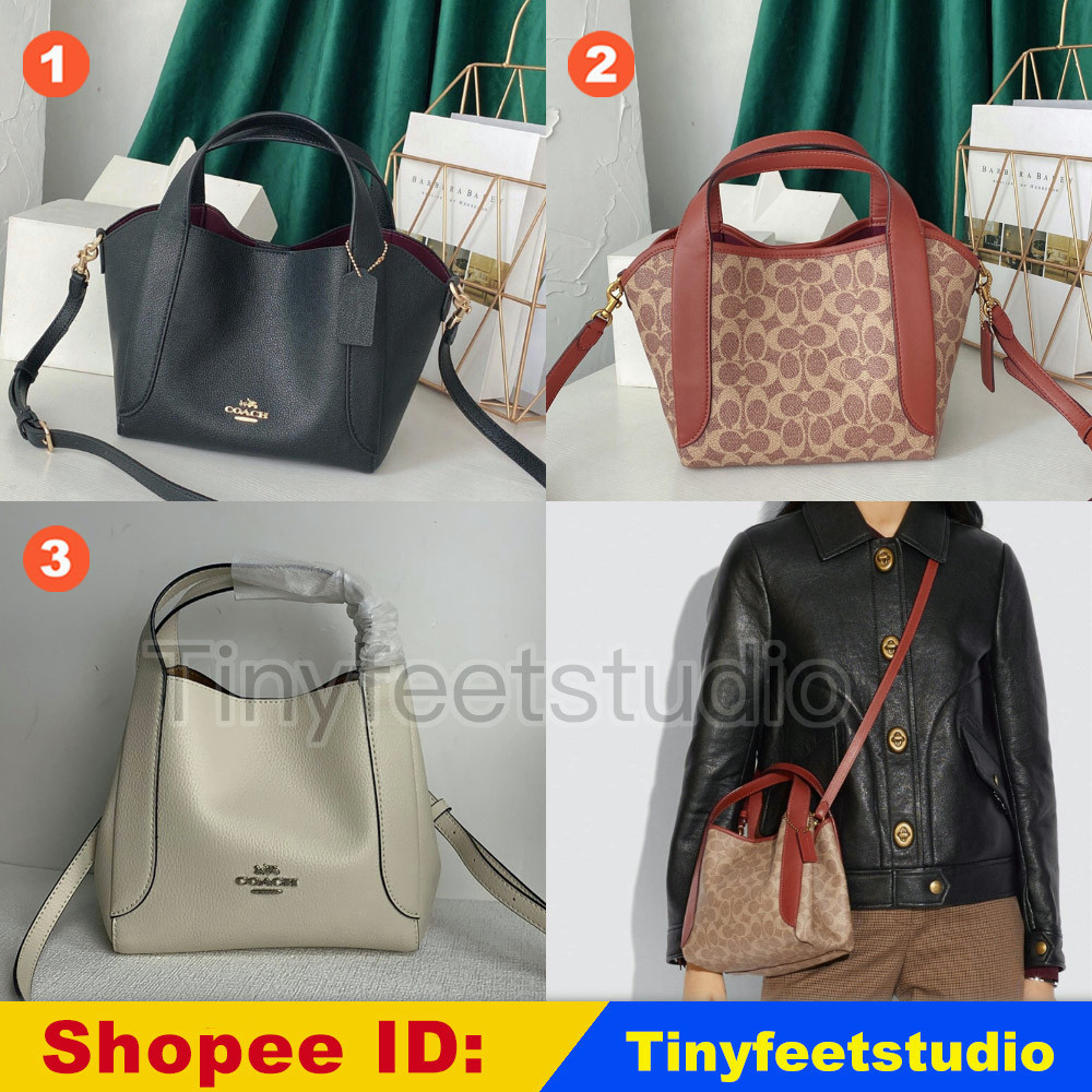 ในสต็อก Coach 78800 79251 Hadley Hobo Women Shoulder Handbag Crossbody Sling Bucket Bag