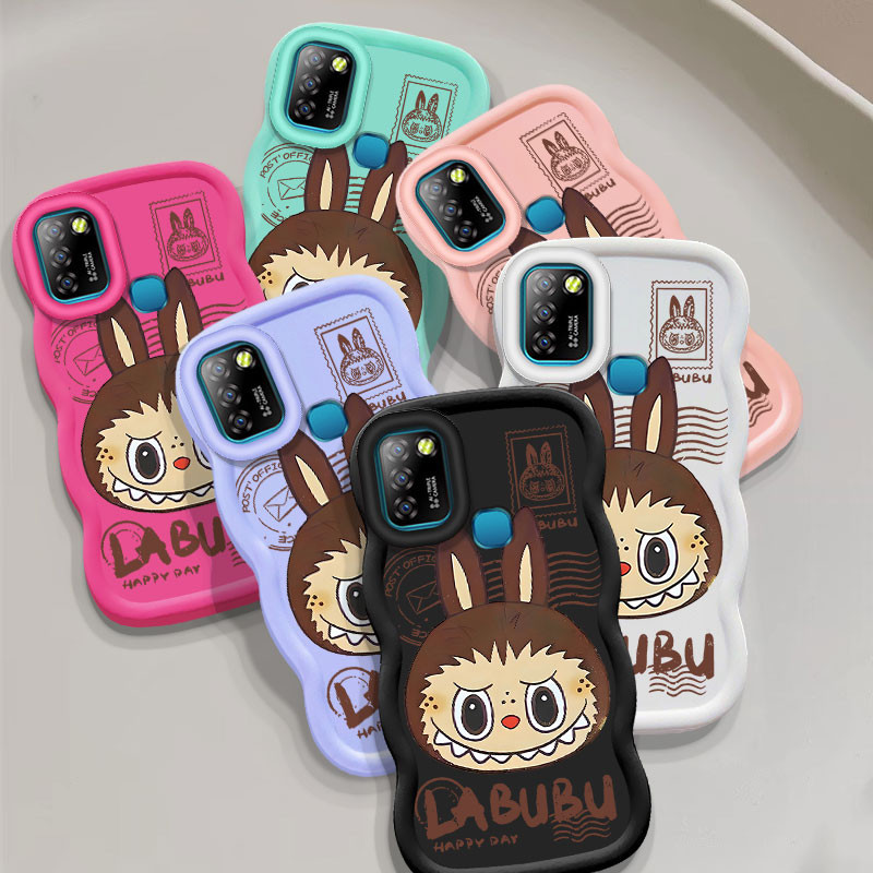 การ์ตูนน่ารักแสตมป์ Labubu เคสโทรศัพท์สําหรับ Infinix Smart 5 / สมาร์ท 6 6HD / สมาร์ท 7 HD / สมาร์ท 8 / Infinix X657 แฟชั่น Wave Edge ซิลิโคน Soft Shell