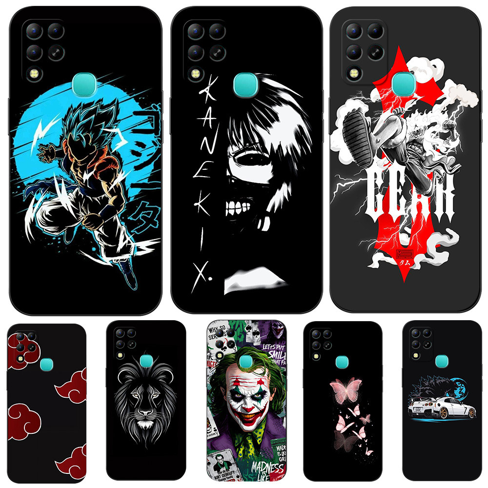 เคสสําหรับ infinix HOT 11 G37 Silicon Phone Cover เคส tpu สีดํา Classic Anime