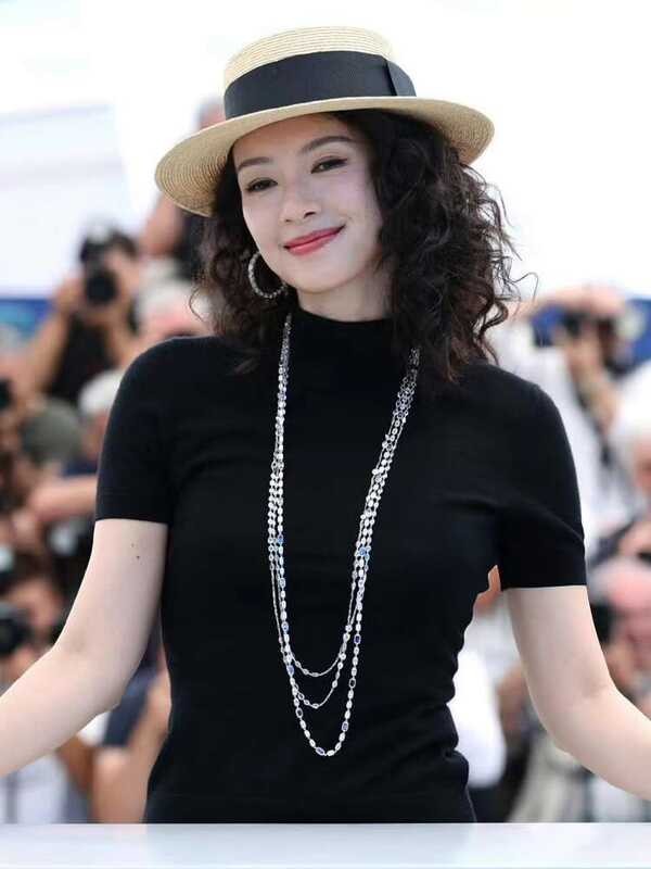 Ziyi Zhang อารมณ์เดียวกันแบนด้านบนหมวกฟางสง่างาม