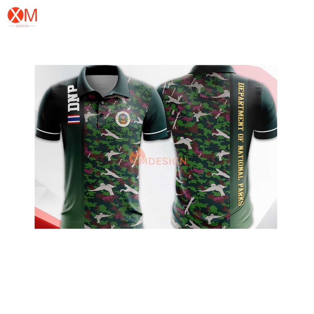 XM "เสื้อพิมพ์ลายคอปก เสื้อหน่วยงาน กรมอุทยาน DNP ลายใหม่  "