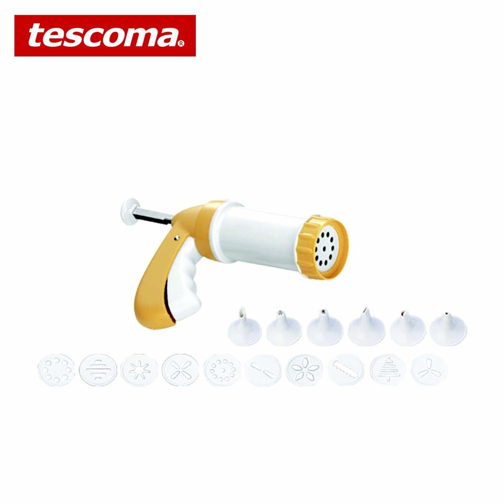 ในสต็อก Tescoma Biscuit Maker และเครื่องตกแต่งเค้ก (สีเหลือง)