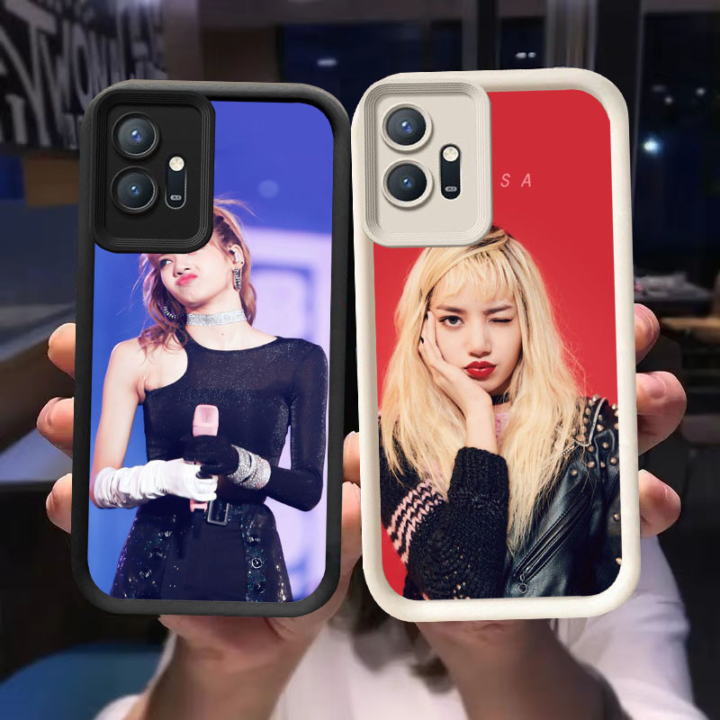 O-2 BLACKPINK Lisa Casing สําหรับ VIVO Y55 Y33E Y33S Y01 Y75 5G สีดําและสีขาว