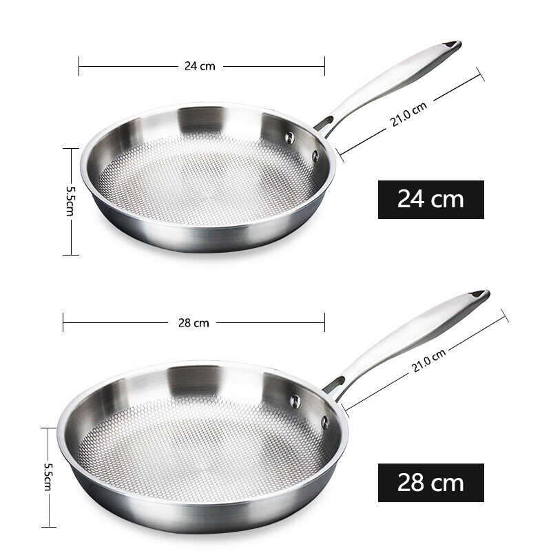28/30Cm Onetwone Pan 304 Stainless Steel Wo Non-Stick Frying Pot Cooking Wok Induction Gas Cookwa