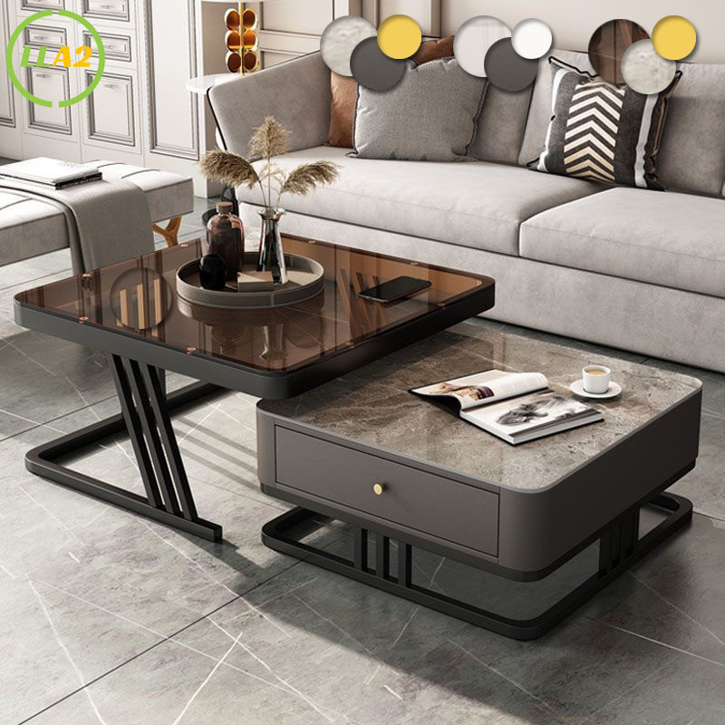 LLA2 โต๊ะกาแฟ ตารางตารางออกแบบตารางด้านข้างแก้วชุดขยาย