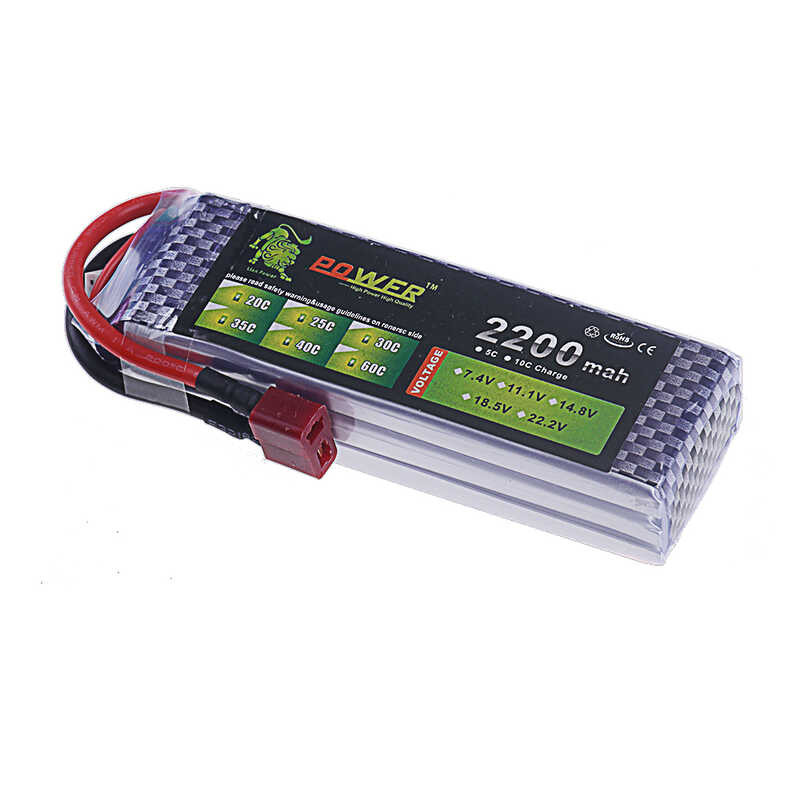 Δ แบตเตอรี่ลิเธียมไอออน 2S 3S 4S 1500Mah 1800Mah 2200Mah 3000Mah 3300Mah 4