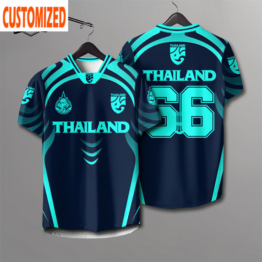 Thai Football Team Size 66 Jersey for Men - Outdoor Sports Short Sleeve Loose Breathable Shirt旨此优化仍保