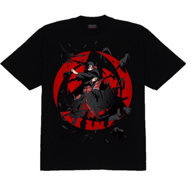 ♞,♘,♙เสื้อยืดคอฟิต รุ่น itachi สีดำ DS