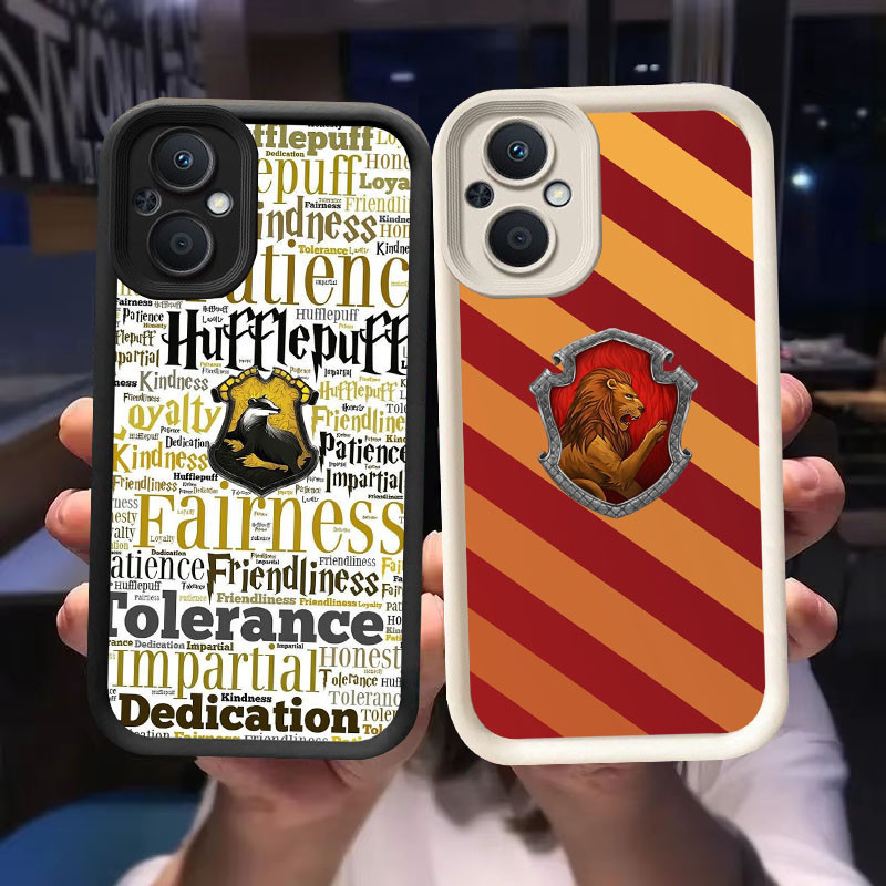 O-66 ปลอกฮอกวอตส์น่ารักสําหรับ OPPO Reno 8Z 7 8 7Z Lite 5G สีดําและสีขาว