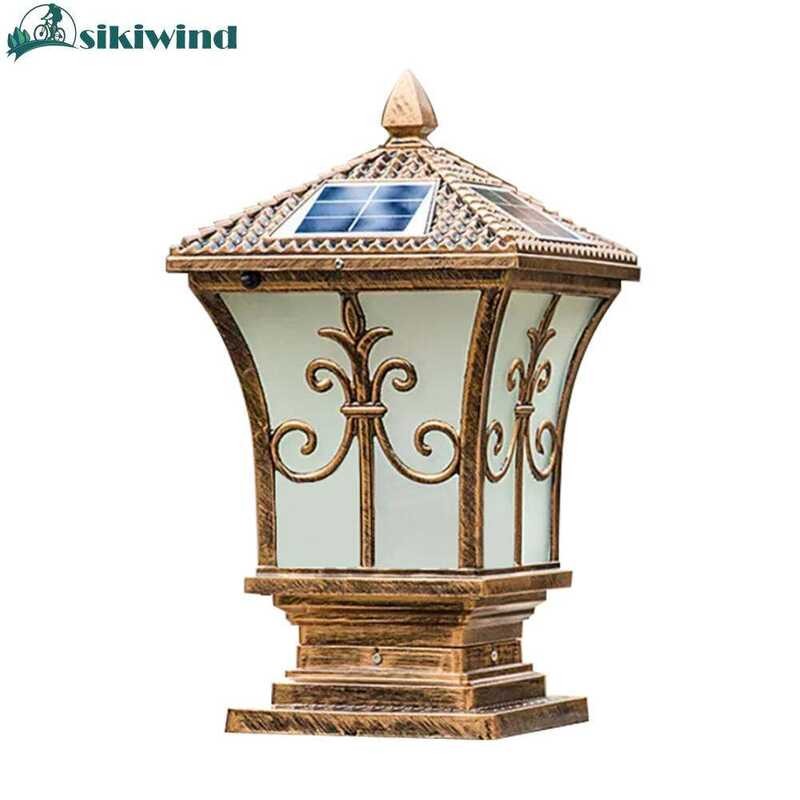 Solar 🍀 LED Pillar Light Fence Outdoor Garden Square Post Remote Control Lamp