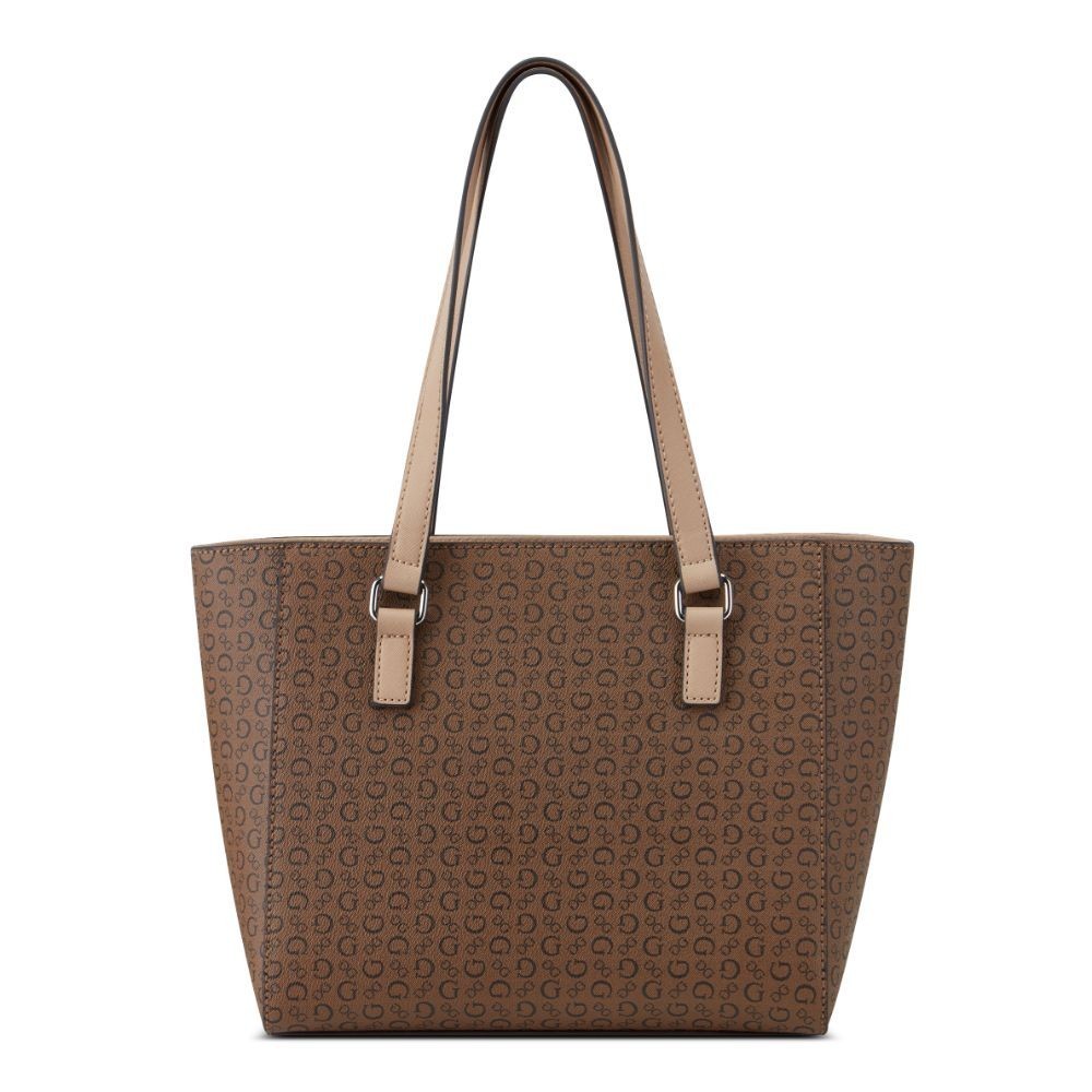 ♞,♘GUESS กระเป๋า รุ่น SV943322  LOCKWOOD CARRYALL BROWN สีน้ำตาล kdie