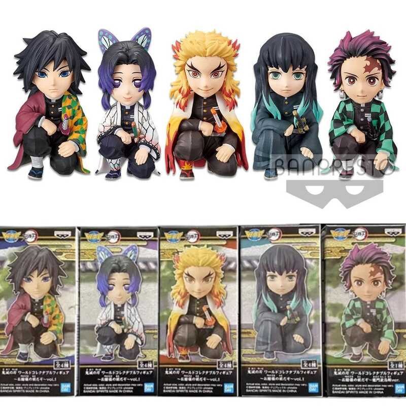 ◆ 4 ชิ้น 7Cm BANDAI WCF ปีศาจฆ่าตัวละคร Tanjirou คอลัมน์และการ
