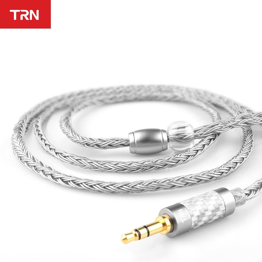 ในสต็อก TRN T2 s 16 Core Silver Plated HIFI อัพเกรดสาย 3.5 มม.ปลั๊ก QDC สําหรับ TRN VX BA5 M10 ST1 K