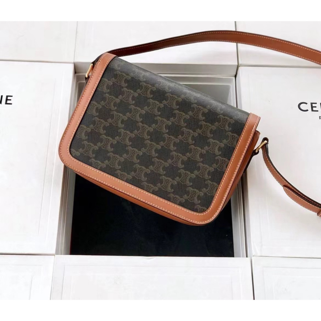 CELINE MINI CLAUDE IN TRIOMPHE CANVAS AND CALFSKIN กระเป๋า CLAUDE11