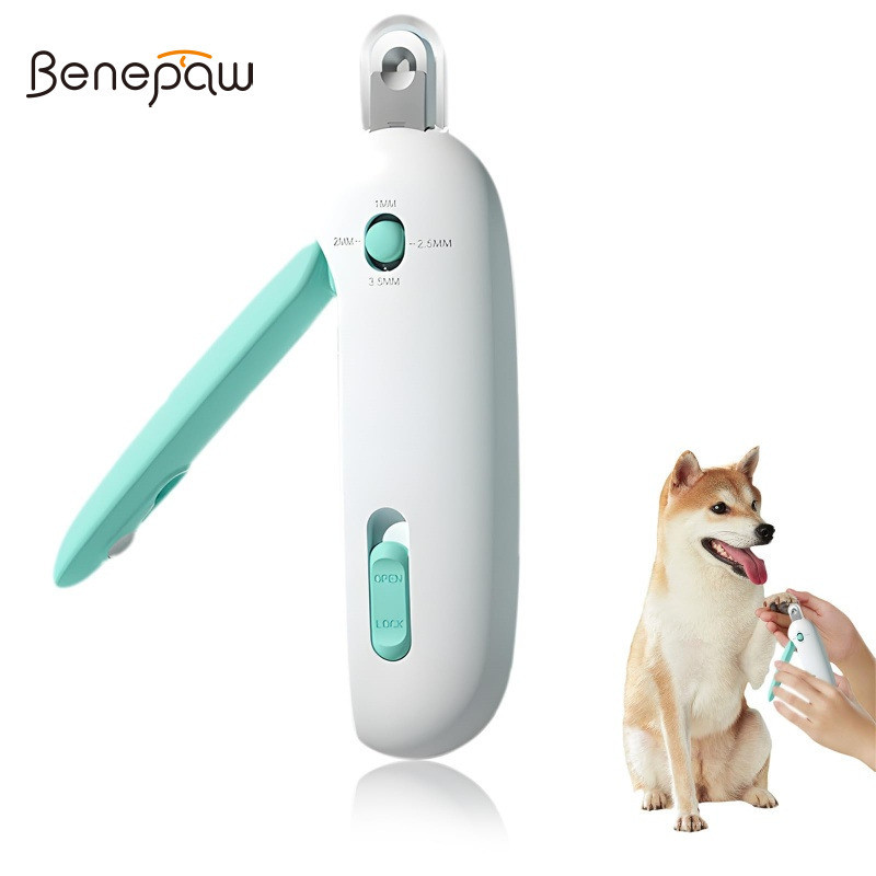 Benepaw กรรไกรตัดเล็บสุนัข Safety-First Push-Forward Design รูรับแสงปรับได้สําหรับสัตว์เลี้ยงทั้งหมดตะไบเล็บในตัว Clipping Debris Storage Stress-Free Claw Trimming สําหรับสุนัขและแมว