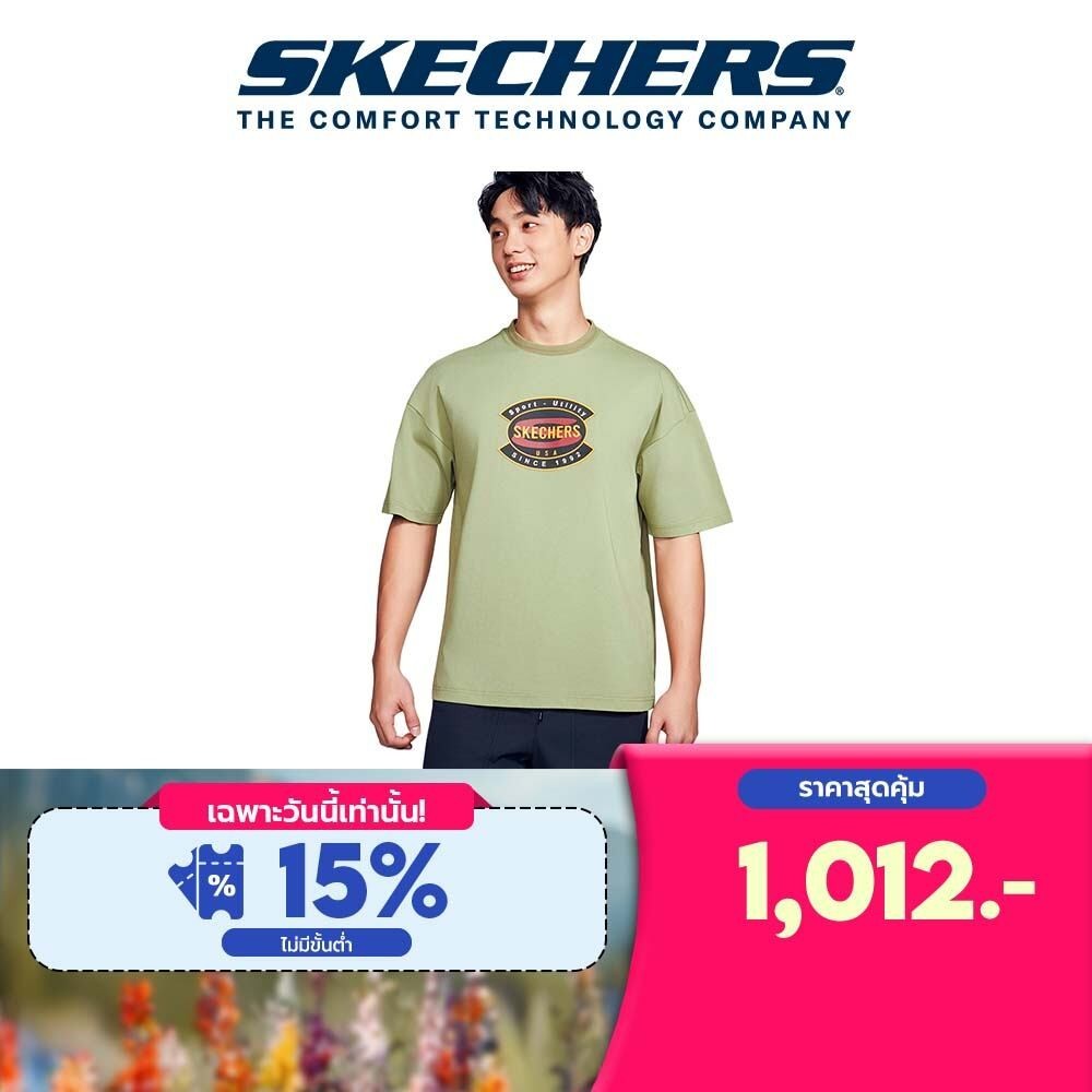 Skechers สเก็ตเชอร์ส เสื้อยืดแขนสั้นผู้ชาย Men Short Sleeve Tee Apparel - SL324M629-OGN1