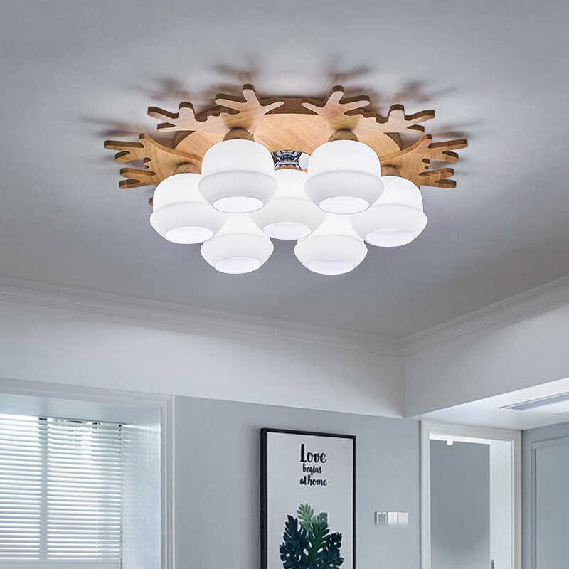 Bedroom 🍀 Room Lights, Lights Beautiful Lamp, Nordic Style, Led, Solid Wood, Creative. Minimal