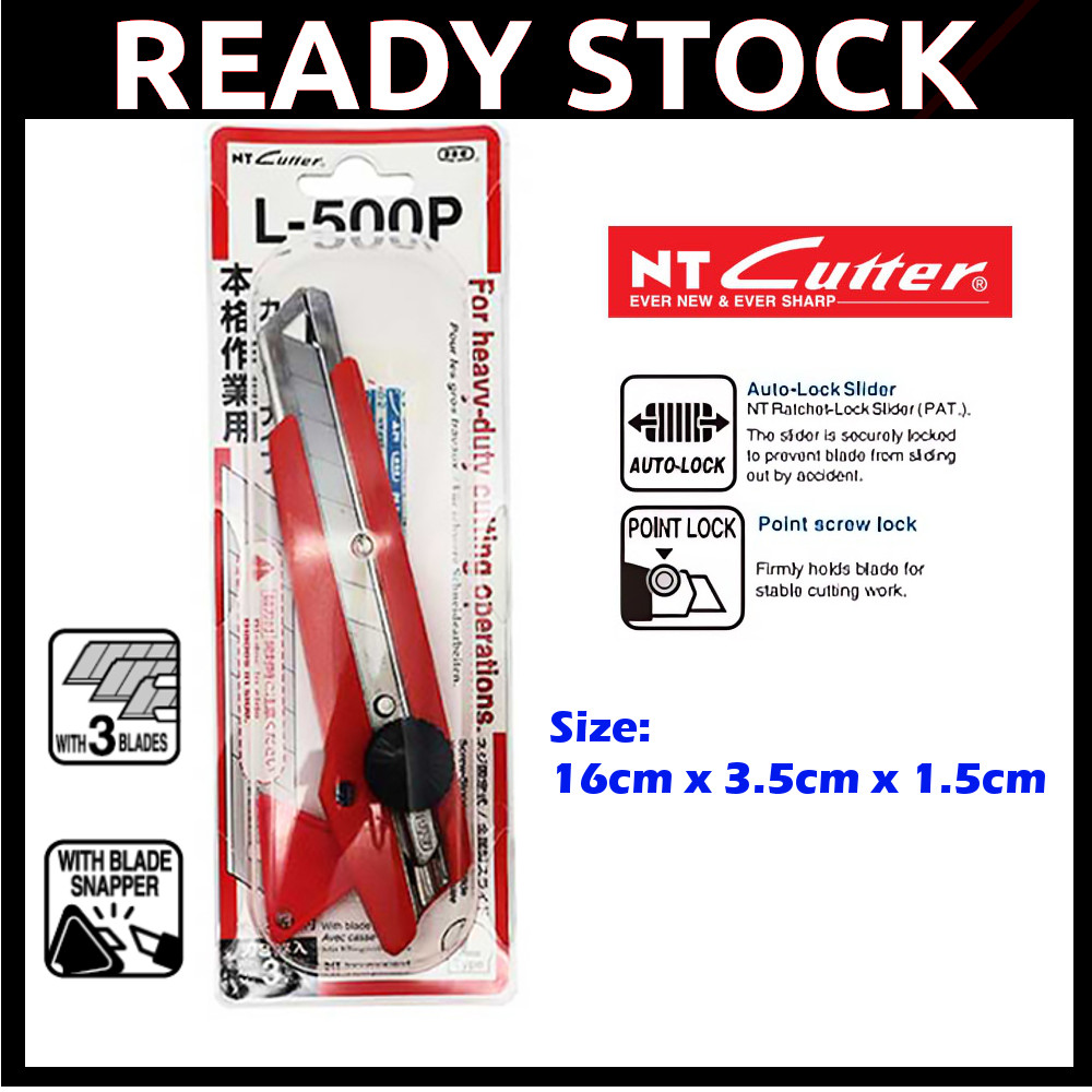 NT Cutter L-500P L500P มีดตัดสําหรับงานหนัก / มีดปากกา / เครื่องตัดใบมีด / เครื่องตัด Pisau Pemotono
