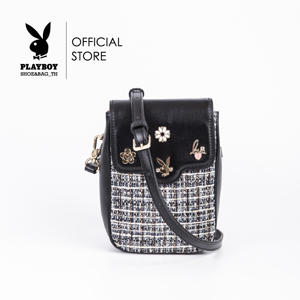 ♞,♘Playboy:Cutie Women's Bag กระเป๋าสะพายข้างผู้หญิง รุ่นST-BS242PB106 กระเป๋าใส่มือถือชิโนริแต่งอะ