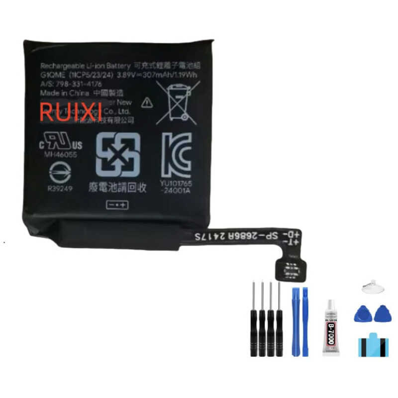 ▥ RUIXI G1qme Ghk2a Gy96v 307Mah 328Mah แบตเตอรี่ศัตรู Google Fitbi 1 Pixel Watch 2 นาฬิกา 3