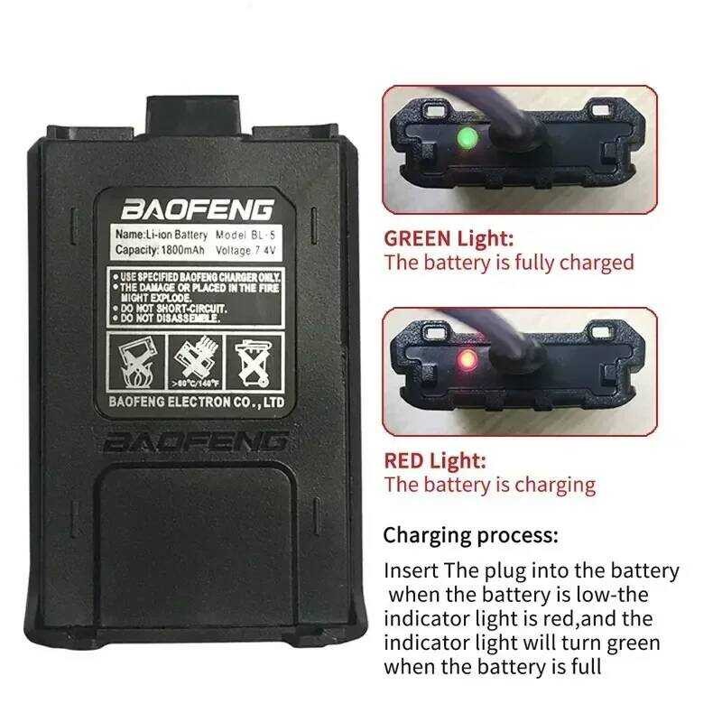▥ Baofeng Bl-5L Walkie Talkie แบตเตอรี่ 3800 Mah สําหรับ Baofeng Uv 5R Bf-F8 Uv5r Uv-5Re Uv5rc