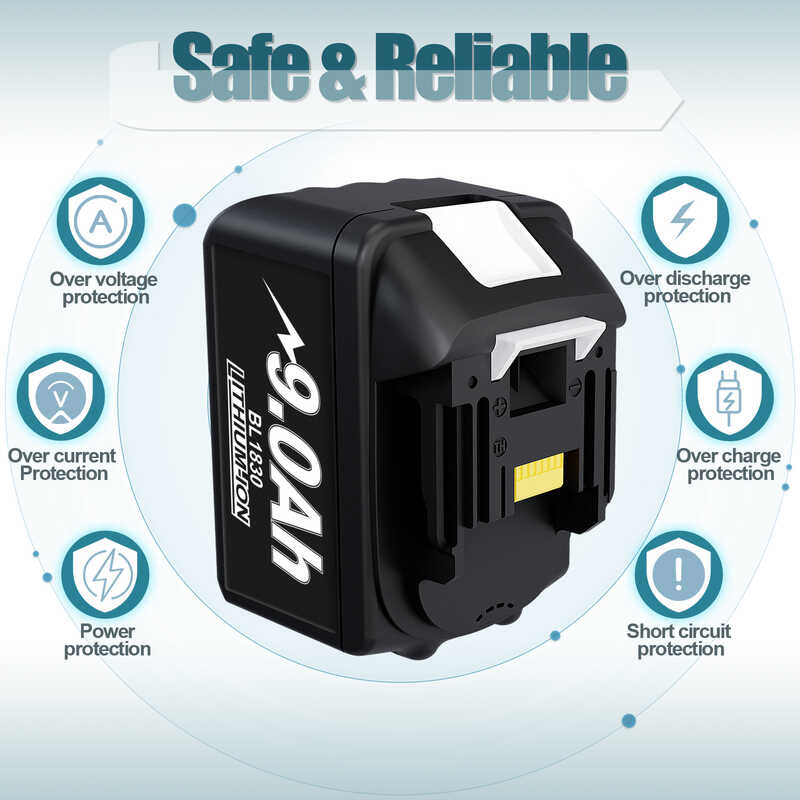 Δ Bl1850b แบตเตอรี่ลิเธียมไอออน 18V 9000Mah Bl1840b Bl1860 Bl1890 Bl1815 B