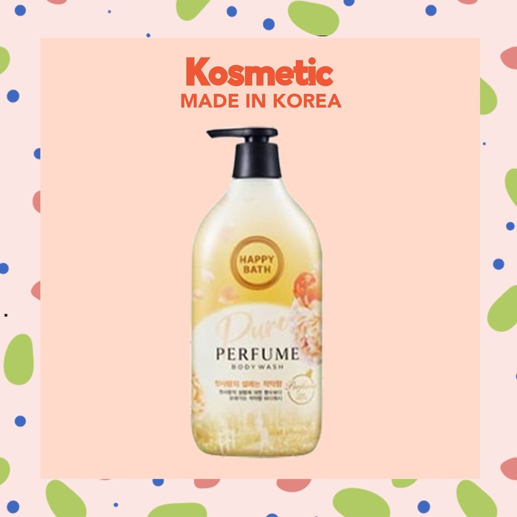 ในสต็อก [HAPPY BATH] Pure Perfume White Peony Body Wash - 500ml