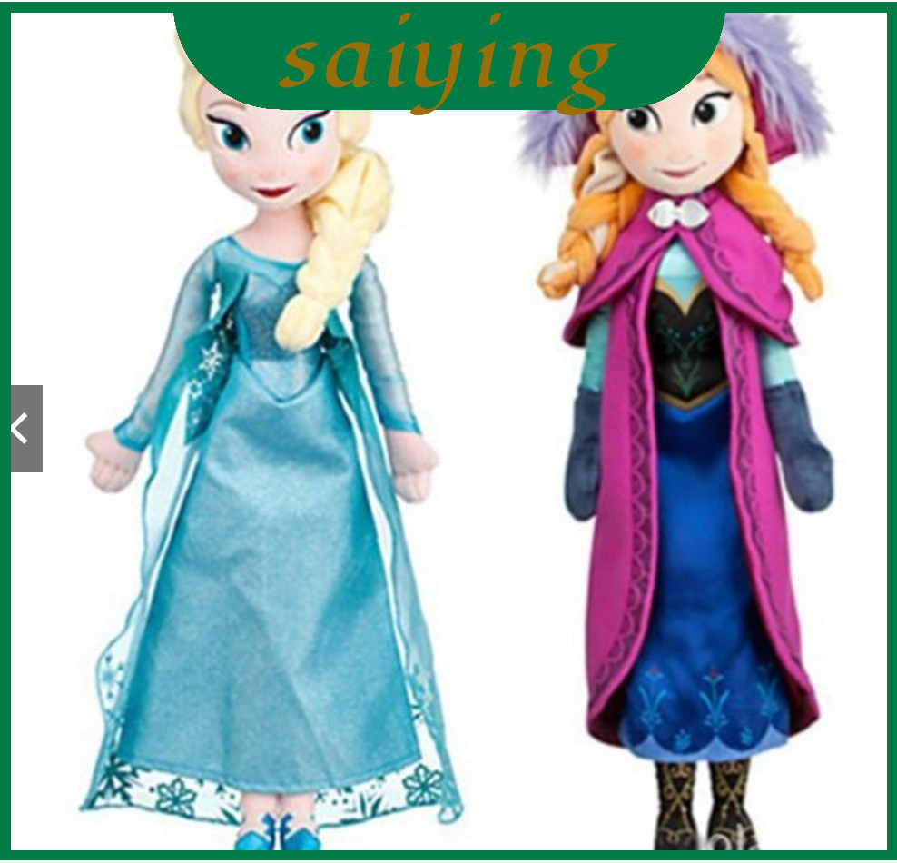 Disney คุณภาพสูง 2018 Frozen Fever Elsa และ Anna ตุ๊กตาผ้ากํามะหยี่ Cuddly Fun และ