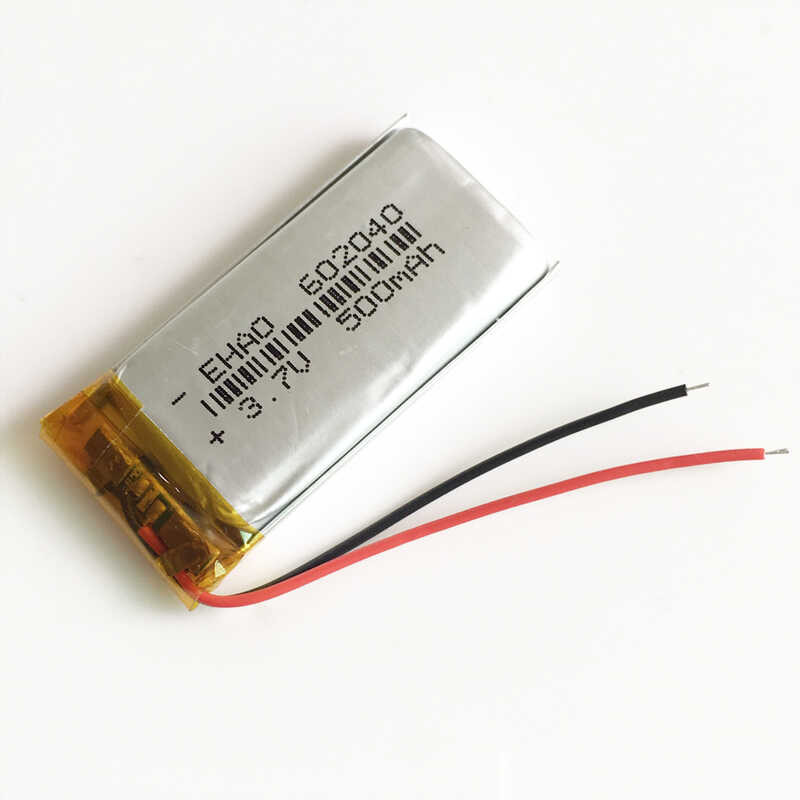 Δ 3.7V 500Mah 602040 ลิเธียมโพลิเมอร์ Lipo แบตเตอรี่แบบชาร์จไ