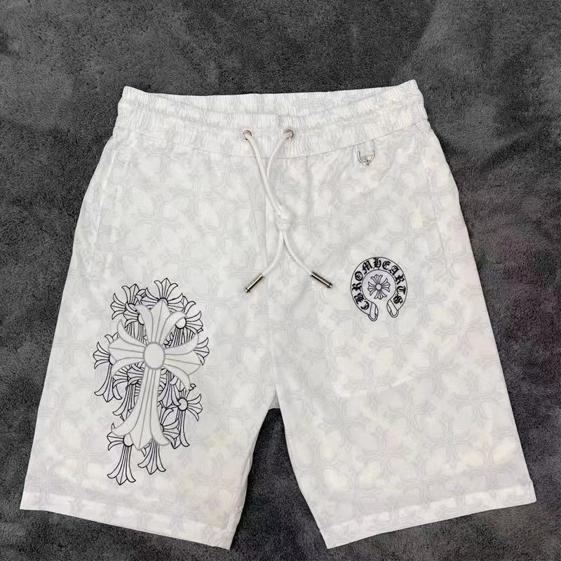 Slim Chrome Hearts2025 ฤดูร้อนกางเกงขาสั้นห้าจุดผู้ชายหรูหราใหม่กีฬากางเกงชายหาด - รูปที่ 3